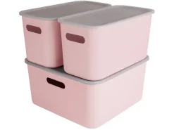 Sunware sigma home set van 3 cube boxen met deksel - pink