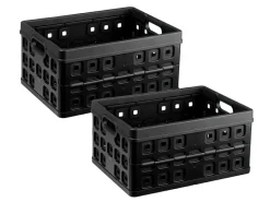 Sunware Square 32 liter set van 2 vouwkratten - Black