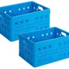 Sunware Square 32 liter set van 2 vouwkratten - Blue