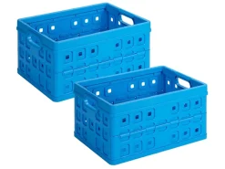 Sunware Square 32 liter set van 2 vouwkratten - Blue