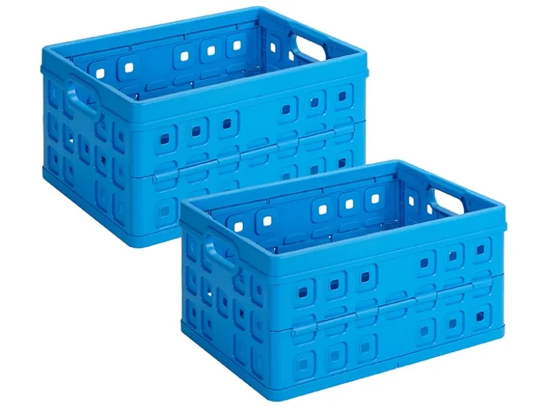 Sunware Square 32 liter set van 2 vouwkratten - Blue