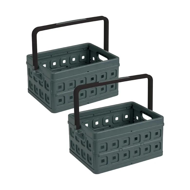 Sunware Square 24 liter set van 2 vouwkratten met handgreep