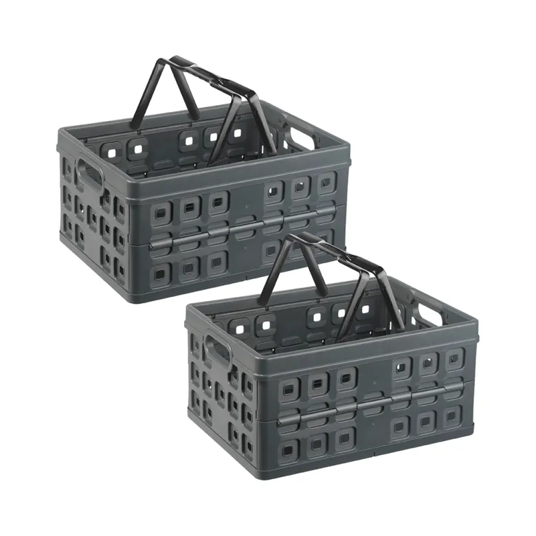 Sunware Square 32 liter set van 2 vouwkratten met handgreep