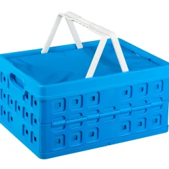 Sunware Square 32 liter vouwkrat met handgreep en koeltas - Blue