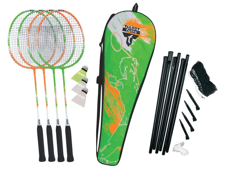 Talbot Torro Attacker 4-persoons badmintonset met net