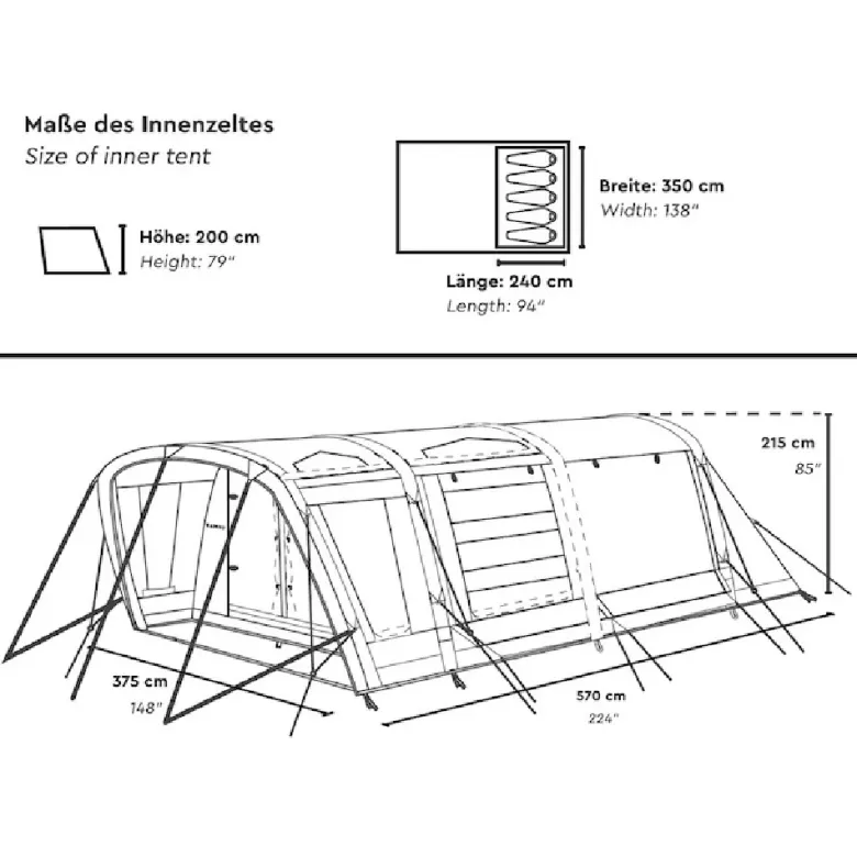 Tambu BISALA 5-persoons AIR tunneltent