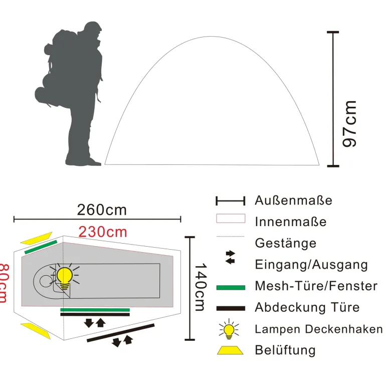 Tambu Chota 1 Black Coating trekkingtent