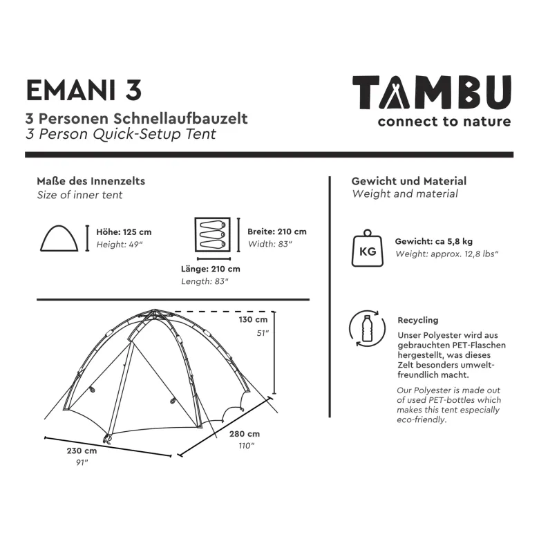 Tambu Emani 3 koepeltent
