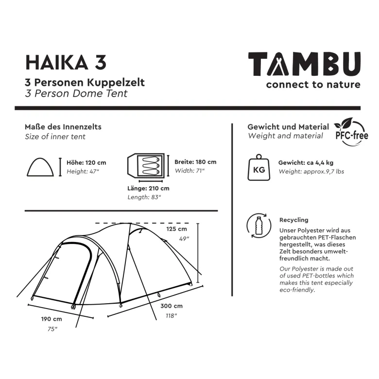 Tambu Haika 3 koepeltent