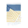 The One Towelling Marine Hamamdoek - Navy Blue/Gold