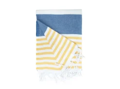The One Towelling Marine Hamamdoek - Navy Blue/Gold