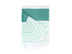 The One Towelling Marine Hamamdoek - Petrol/Mint