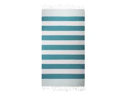 The One Towelling Marine Hamamdoek - Petrol/Mint