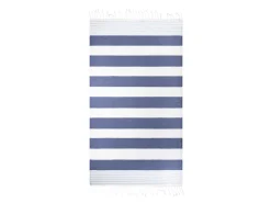 The One Towelling Marine Hamamdoek - Navy Blue/Light Blue