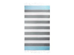The One Towelling Marine Hamamdoek - Anthracite/Turquoise