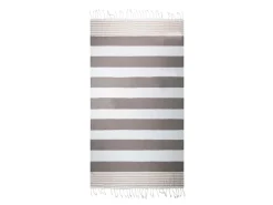 The One Towelling Marine Hamamdoek - Brown/Cream
