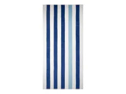 The One Towelling Stripe Handdoek - Navy Blue/Light Blue