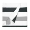 The One Towelling Stripe Handdoek - Anthracite/Light Grey