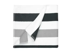 The One Towelling Stripe Handdoek - Anthracite/Light Grey