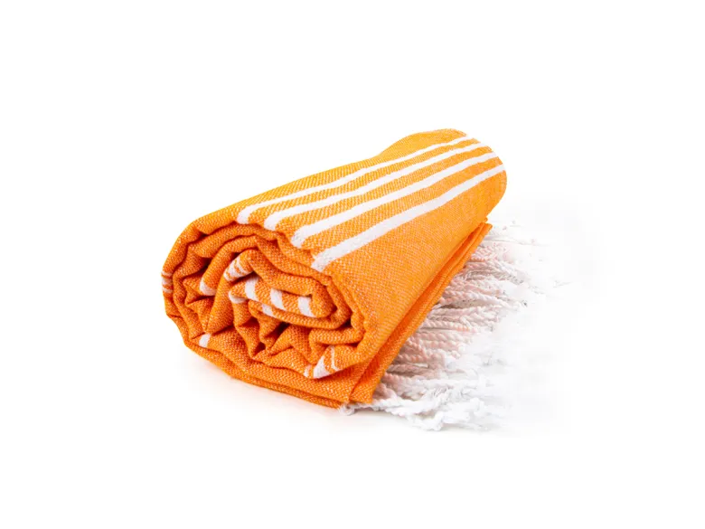 The One Towelling Sultan Hamamdoek - Orange/White