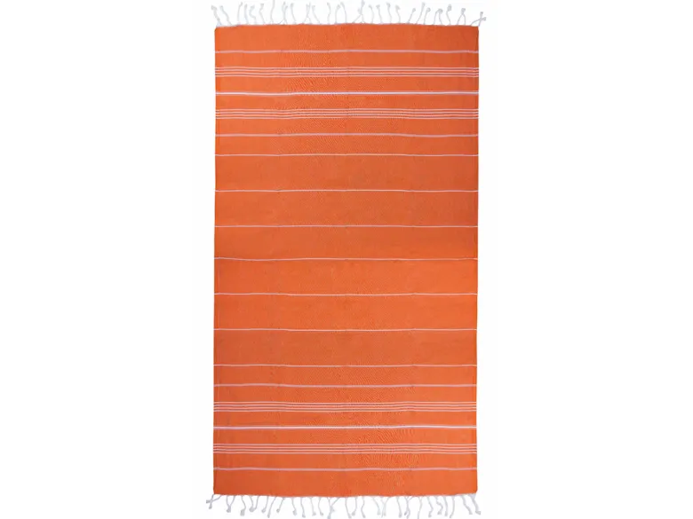 The One Towelling Sultan Hamamdoek - Orange/White