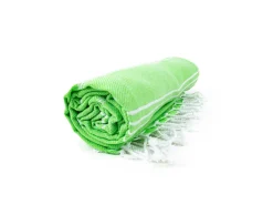 The One Towelling Sultan Hamamdoek - Lime Green/White