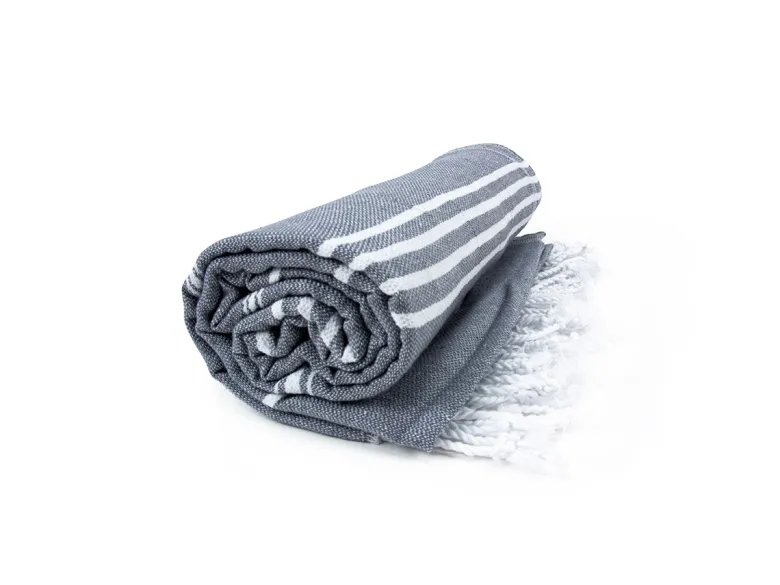 The One Towelling Sultan Hamamdoek - Anthracite/White