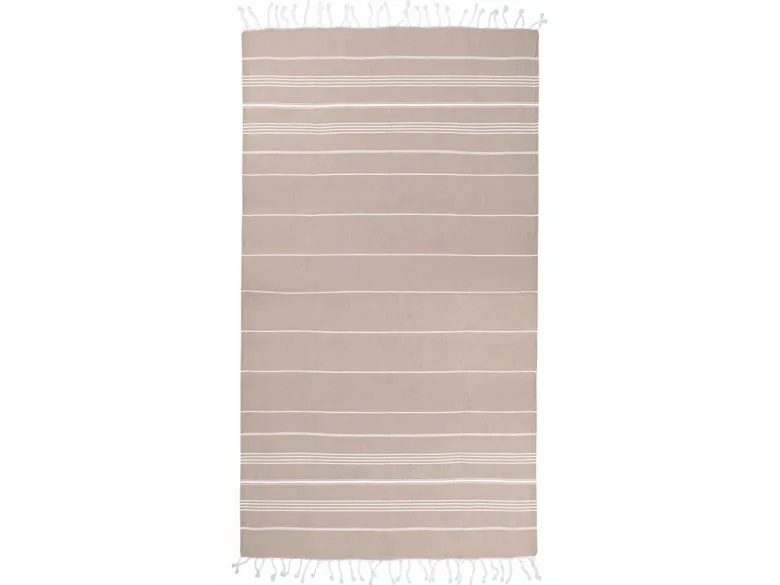 The One Towelling Sultan Hamamdoek - Beige/White