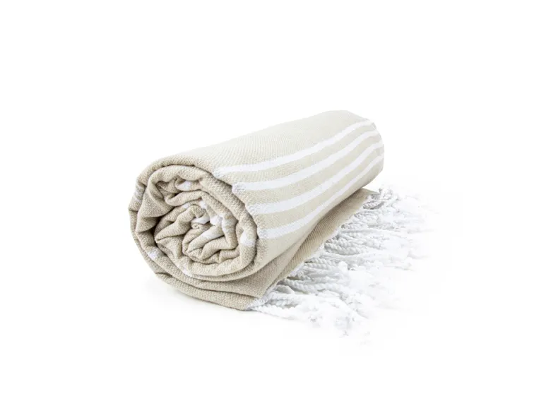 The One Towelling Sultan Hamamdoek - Beige/White