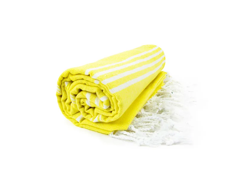The One Towelling Sultan Hamamdoek - Yellow/White