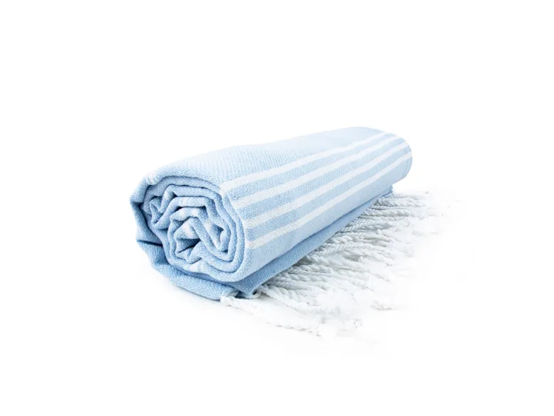 The One Towelling Sultan Hamamdoek - Light Blue/White