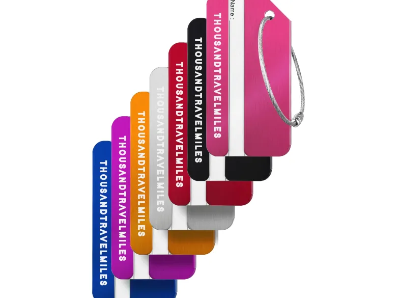 Thousandtravelmiles aluminium bagagelabel - Set van 7