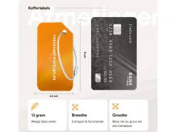 Thousandtravelmiles aluminium bagagelabels - Set van 5