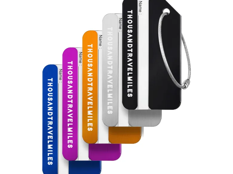 Thousandtravelmiles aluminium bagagelabels - Set van 5