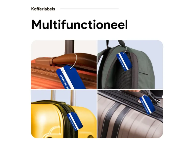 Thousandtravelmiles aluminium bagagelabels - Set van 5