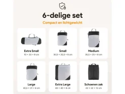 Thousandtravelmiles Black Packing Cubes - Set van 6