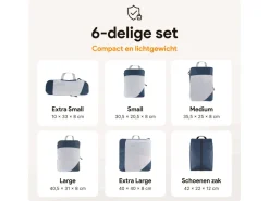 Thousandtravelmiles Blue Packing Cubes - Set van 6