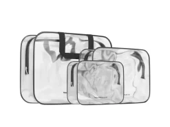 Thousandtravelmiles doorzichtige toilettas - Set van 3