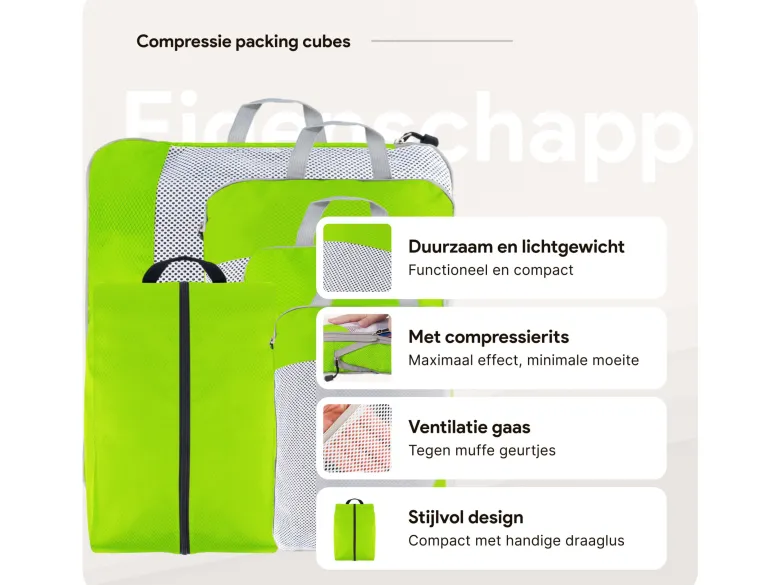 Thousandtravelmiles Green Packing Cubes - Set van 6