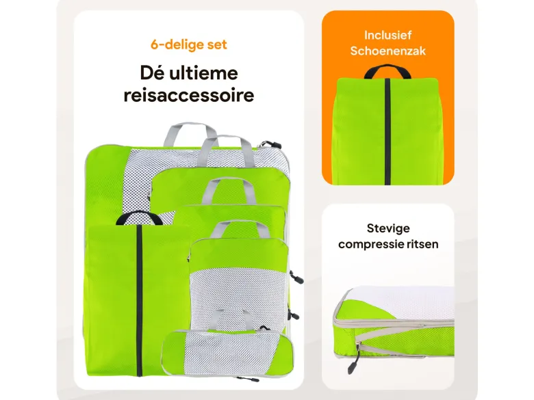 Thousandtravelmiles Green Packing Cubes - Set van 6
