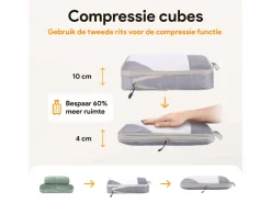 Thousandtravelmiles Grey Packing Cubes - Set van 6
