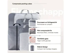 Thousandtravelmiles Grey Packing Cubes - Set van 6