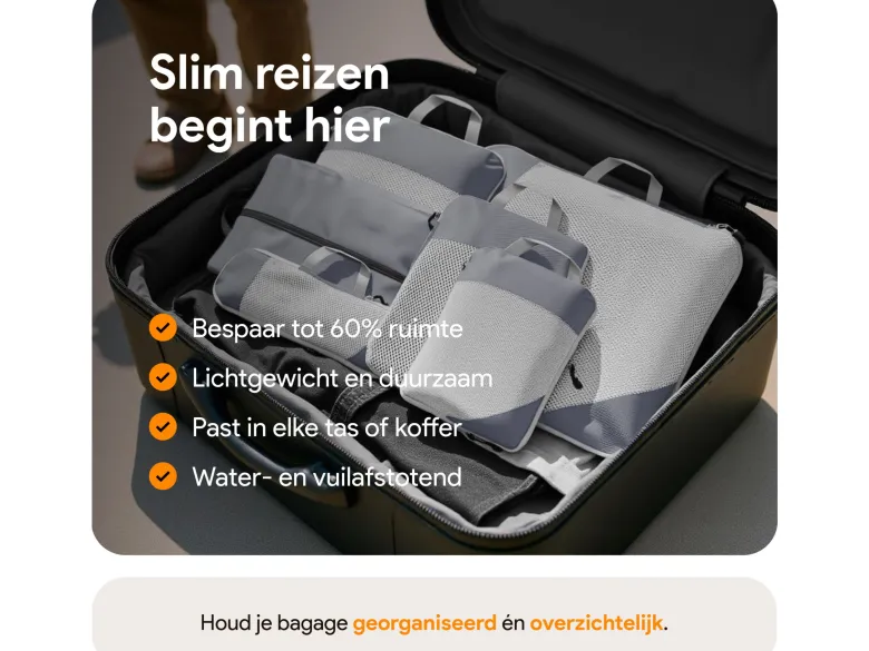 Thousandtravelmiles Grey Packing Cubes - Set van 6
