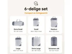 Thousandtravelmiles Grey Packing Cubes - Set van 6