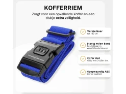 Thousandtravelmiles kofferriem met cijferslot - Blue