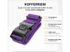 Thousandtravelmiles kofferriem met cijferslot - Purple