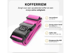 Thousandtravelmiles kofferriem met cijferslot - Pink