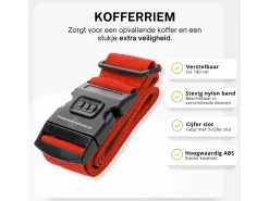 Thousandtravelmiles kofferriem met cijferslot - Red