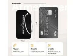 Thousandtravelmiles 2 kofferriemen en 2 bagagelabels - Black
