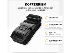 Thousandtravelmiles 2 kofferriemen en 2 bagagelabels - Black